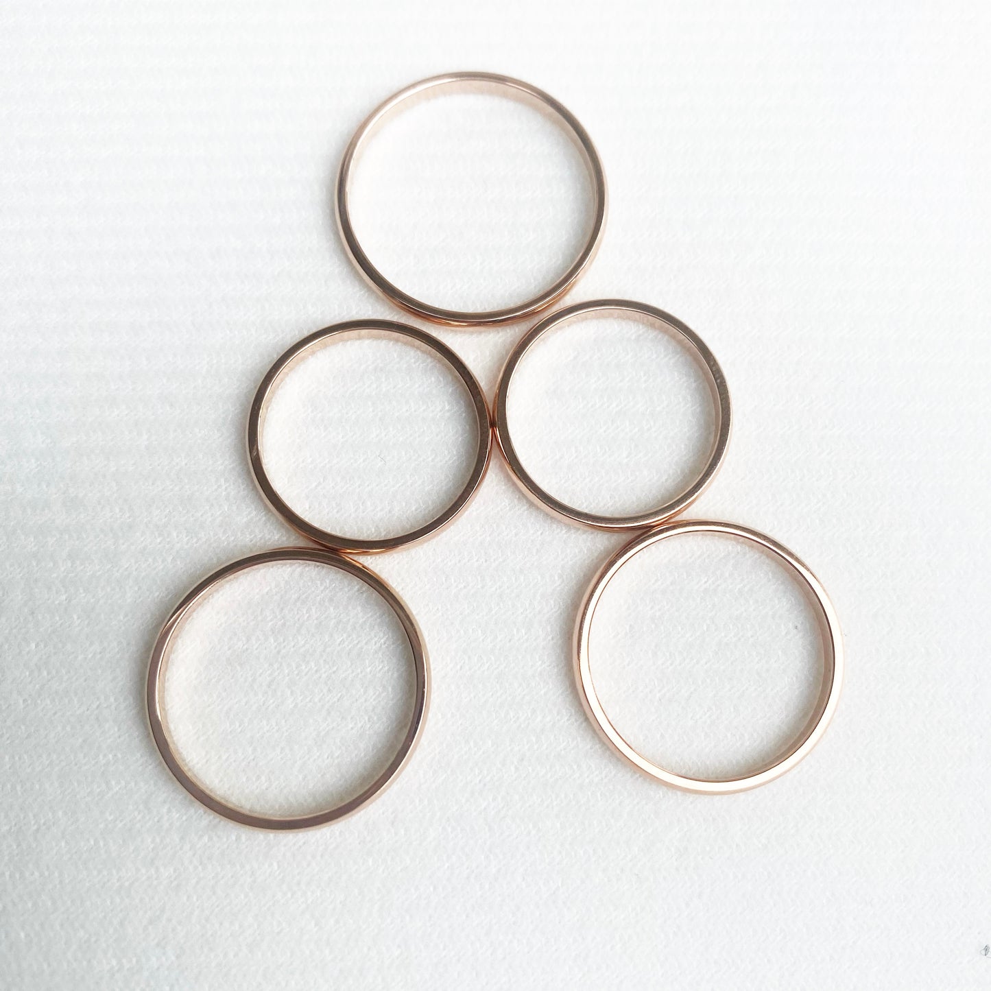 Minimalist Rose Gold Band Rings