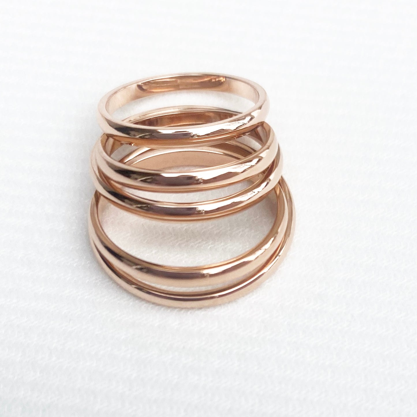 Minimalist Rose Gold Band Rings