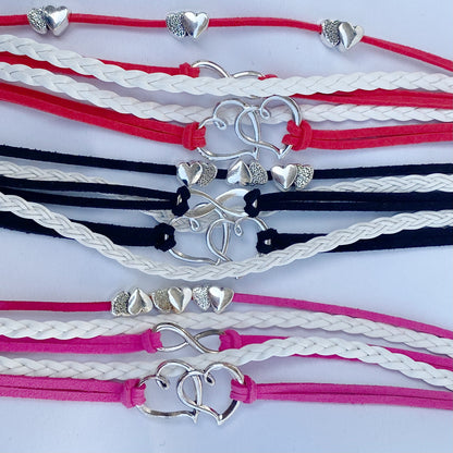 Multi-color Leather & Cord Bracelets