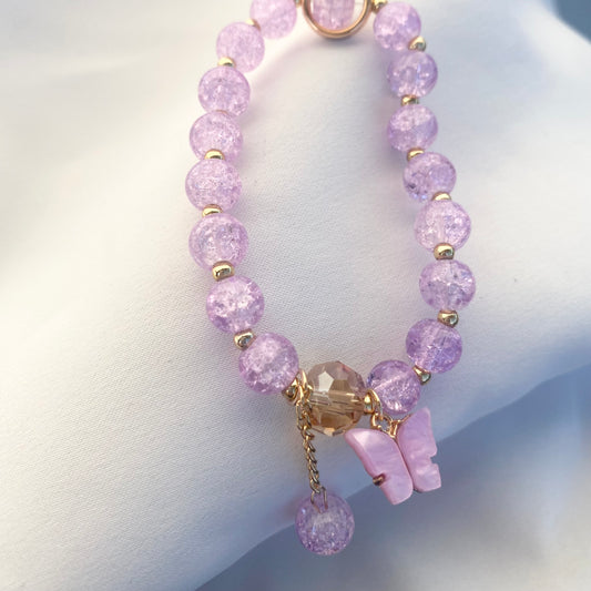 Lilac Crackle Bracelets